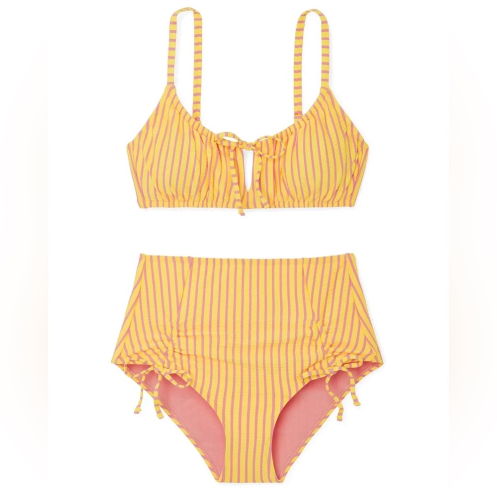 Yellow Two Piece High-waisted Bikini | Adore Me | Lane Contour